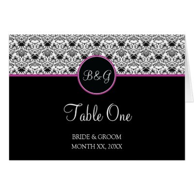 Baroque Elegance Table 1 Cards  (Hot Pink) by twoheartsshoppe