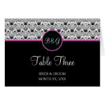 Baroque Elegance Table 3 Cards  (Hot Pink)