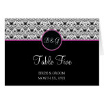 Baroque Elegance Table 5 Cards  (Hot Pink)