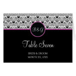 Baroque Elegance Table 7 Cards  (Hot Pink Stripe)