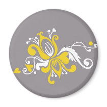 Baroque Flower on Grey