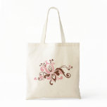 Baroque Flower - Pale Pink and Chocolate Tote Bag
