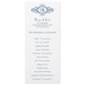 Baroque frame monogram navy blue wedding program invitations