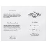 Baroque frame single monogram wedding program flyers