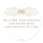 Baroque Monogram Scroll Return Address Sticker