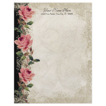 Baroque Style Vintage Rose Black n Cream Lace