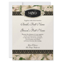 Baroque Vintage Lily Gold Formal Elegant Wedding Announcement