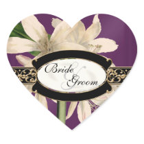 Baroque Vintage Lily Gold Formal Favour Gift Tags Heart Sticker