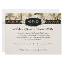 Baroque Vintage Lily Gold Formal Save the Date Invitation