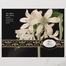 Baroque Vintage Lily Gold  Formal Wedding Program Flyer Design