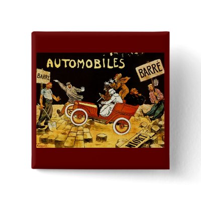 Barre Automobiles - Vintage Advertisement Poster Pinback Buttons by scenesfromthepast