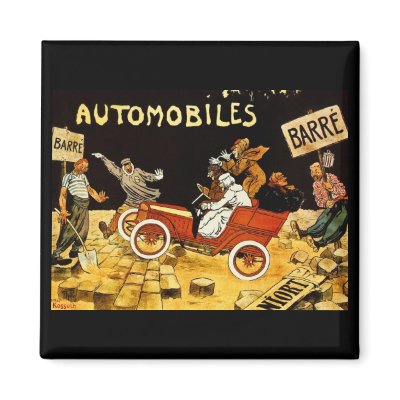 Barre Automobiles - Vintage Advertisement Poster Magnets by scenesfromthepast