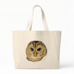 Barred Owl Large Canvas Tote Canvas Bags