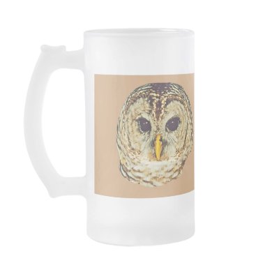 Barred Owl Large Glass Mug by kphotos