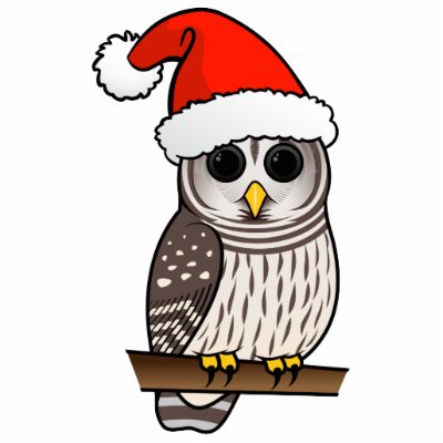 Barred Owl Santa Photo Sculptures by birdorable