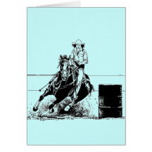 Barrel Racing Horse Greeting Cards