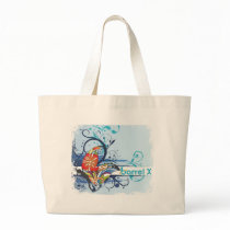 Barrel X Floral Design Tote Bags