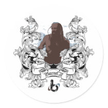 Barrel X Limited Rasta Surfing Guy Round Stickers