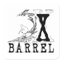 Barrel X Limited Surf Outline Square Sticker