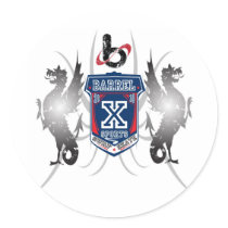 Barrel X Limited Xtreme Sports-Dragons Round Stickers