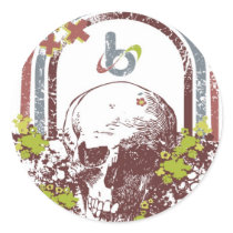 Barrel X "Rainbow" Skull Round Sticker