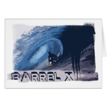 Barrel X Surf Tube Ride Greeting Cards