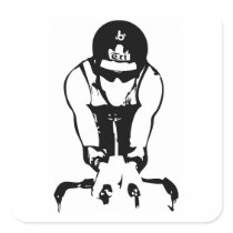 Barrel X Triathlon Biker Guy Square Stickers