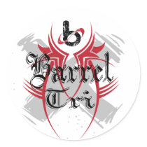 Barrel X Triathlon Round Stickers