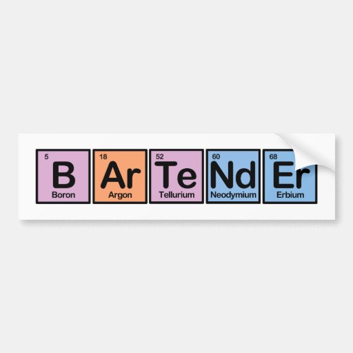 Bartender made of Elements Bumper Stickers