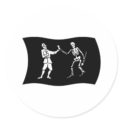 Bartholomew Roberts Flag Sticker by livingflags