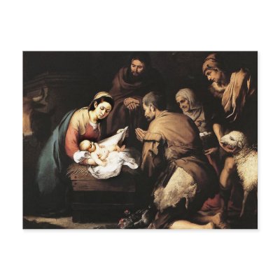 Bartolome Murillo - The Adoration of the Shepards Postcards by MasterpieceArt