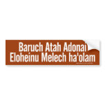 Baruch Atah Bumper Sticker (white) bumper stickers