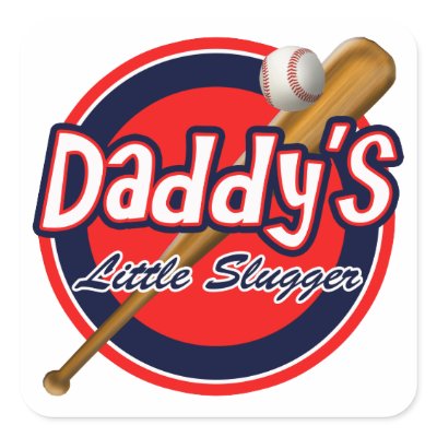 Baseball and Bat Daddy's Little Slugger Sticker by tjssportsmania