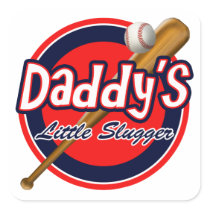 Baseball and Bat Daddy's Little Slugger Sticker