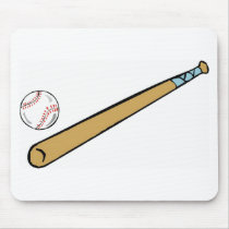 Baseball and Bat Mouse Pad