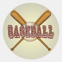 Baseball and Crossed Baseball Bats Stickers