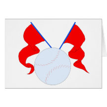 Baseball and Flags Greeting Cards