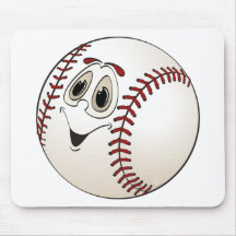 Baseball Angled Cartoon Mouse Pads