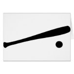 baseball bat and ball icon greeting card