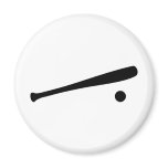 baseball bat and ball icon magnet