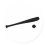 baseball bat and ball icon stickers