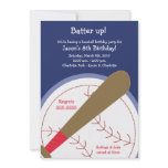 BASEBALL & Bat Batter Up 5x7 Birthday Invitation