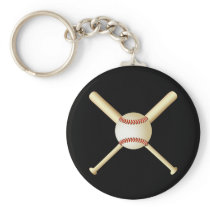 BASEBALL BATS AND BALL KEYCHAIN