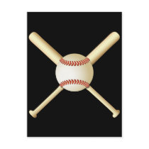 BASEBALL BATS AND BALL POSTCARDS
