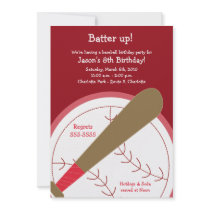 BASEBALL Batter Up Birthday Invitation