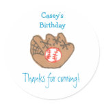 Baseball birthday favour label