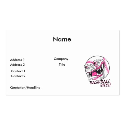 baseball bitch girl baseball player fan design business card template by sports_shop