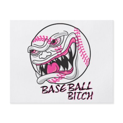 baseball bitch girl baseball player fan design flyers by sports_shop