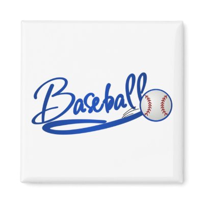 Baseball-blue Fridge Magnet by Just2Cute