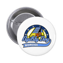 Baseball Borzoi Agility Pinback Buttons